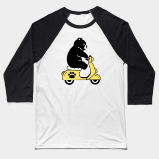 Cute Bear On Motorcycle Baseball T-Shirt